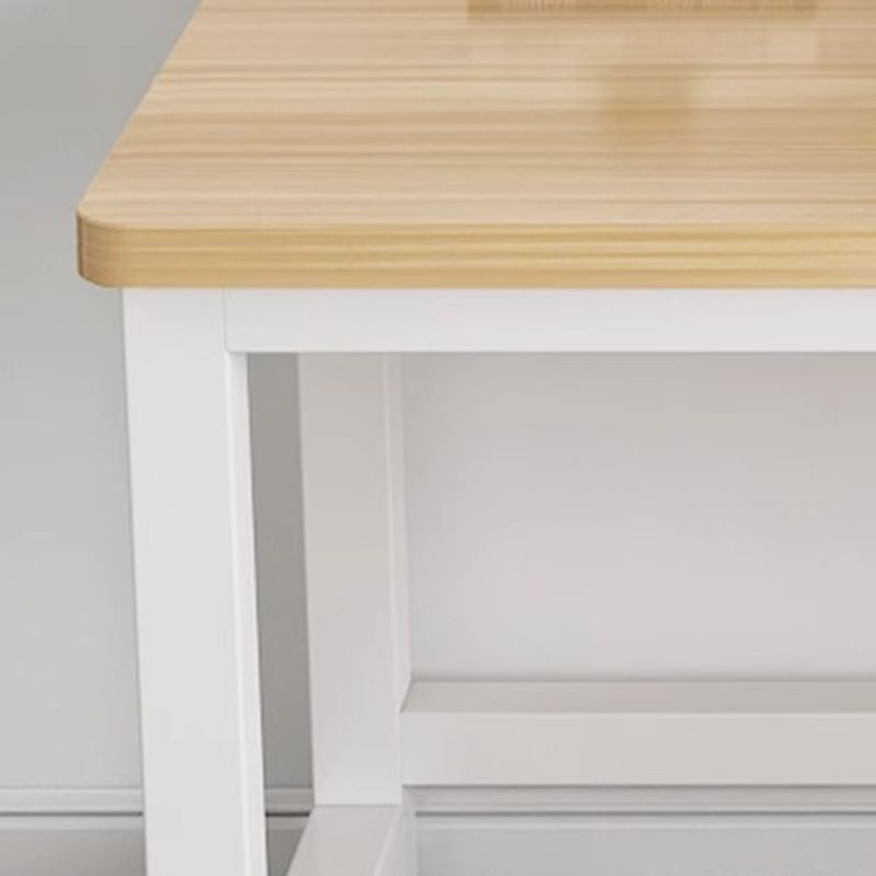 Casual Ergonomic Writing Desk with Scratch-proof H-Shape Base in Dove Grey/Chalk/Light Brown, Unattached with Foot Pad