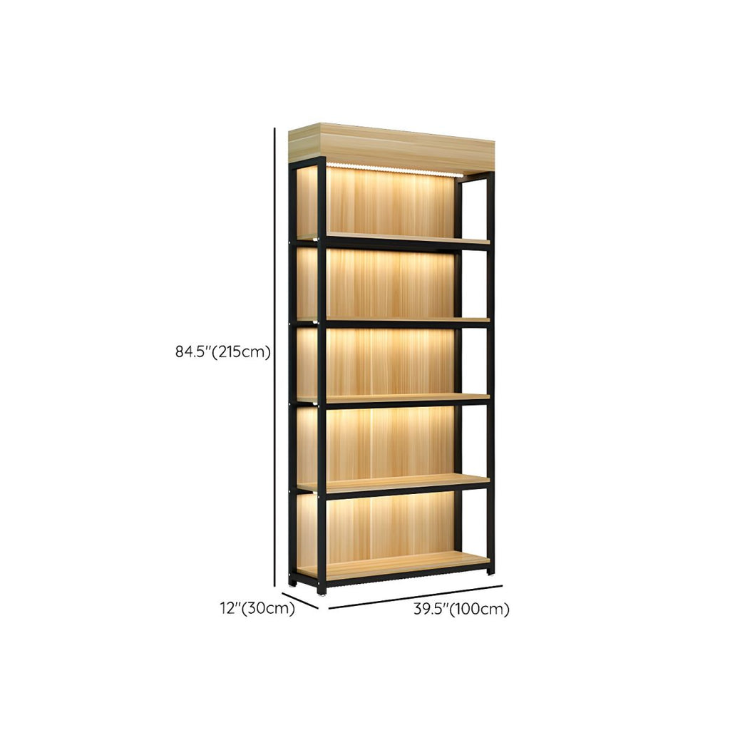 Modern Living Room Display Stand Wooden Multi-shelf in Natural