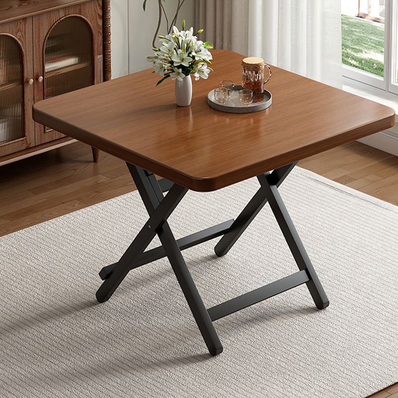 Laminate Dining Table with Crossed Legs, Scratch-repellent, Foldable Square for 2-seater