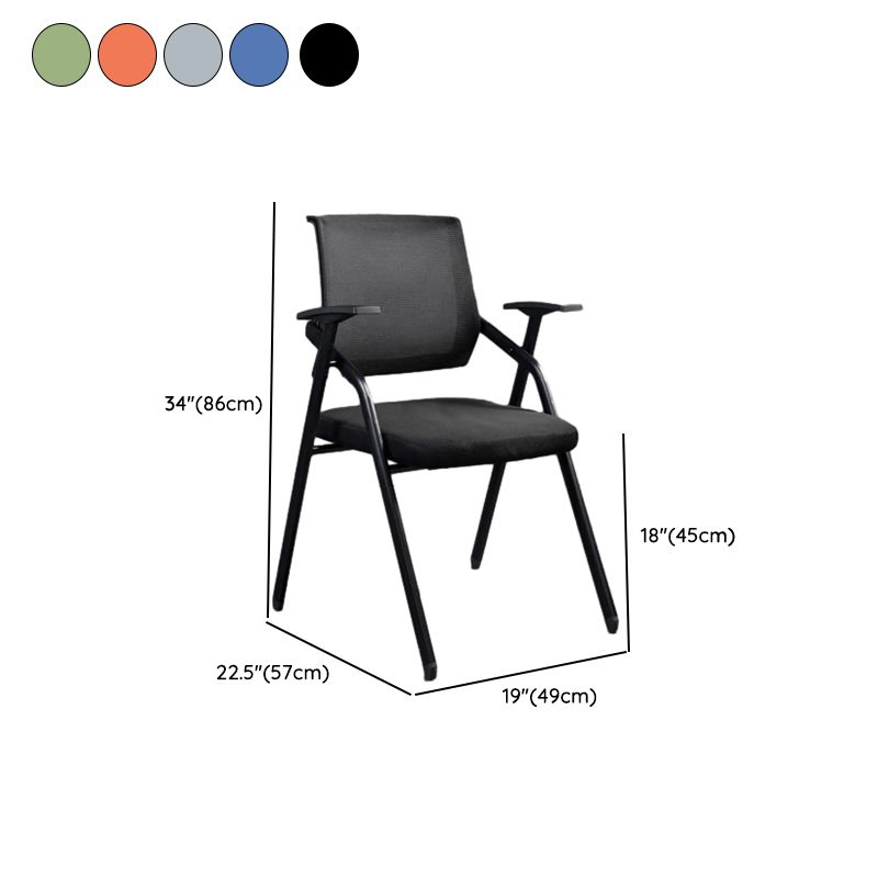 Contemporary Training Chair/Side Chair with Ventilated Back and Arms, Compact Foldable Metal Frame for Tile Flooring