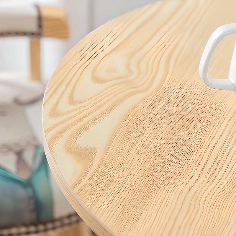 Modern Circular Composite Wood Pub Table with 3 Legs and Container in White/Wood Grain