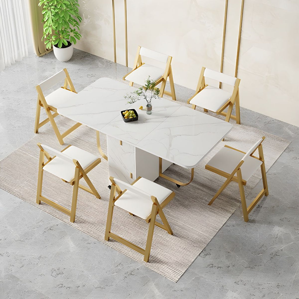 Modern Style Foldable Table Set 1/2/3/7 Pieces Dining Set for Home