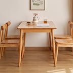 Modish Solid Wood Dining Table in Sepia/Wood Grain with Fixed Legs for Seats 4/Seating for 6