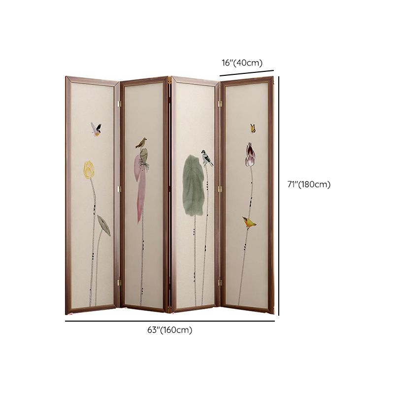 Cocoa Translucent Indoor Foldable Temporary Wall Divider with Gauze, 3/4 Panels, Standalone