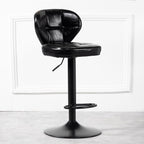 Casual Adjustable Lift Rawhide Bar Stools in White/Carmine/Jade Green with Back, Turned Swivel, and Rectangle Seat