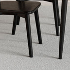 Art Deco Dinette Side Chair with Ventilated Back, Cushion Upholstery, and Natural Wood Legs