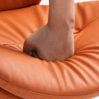 Adaptable Height Rotatable Moveable Upholstered Task Stool with Mid-Back, Metal Frame and Detachable Casters