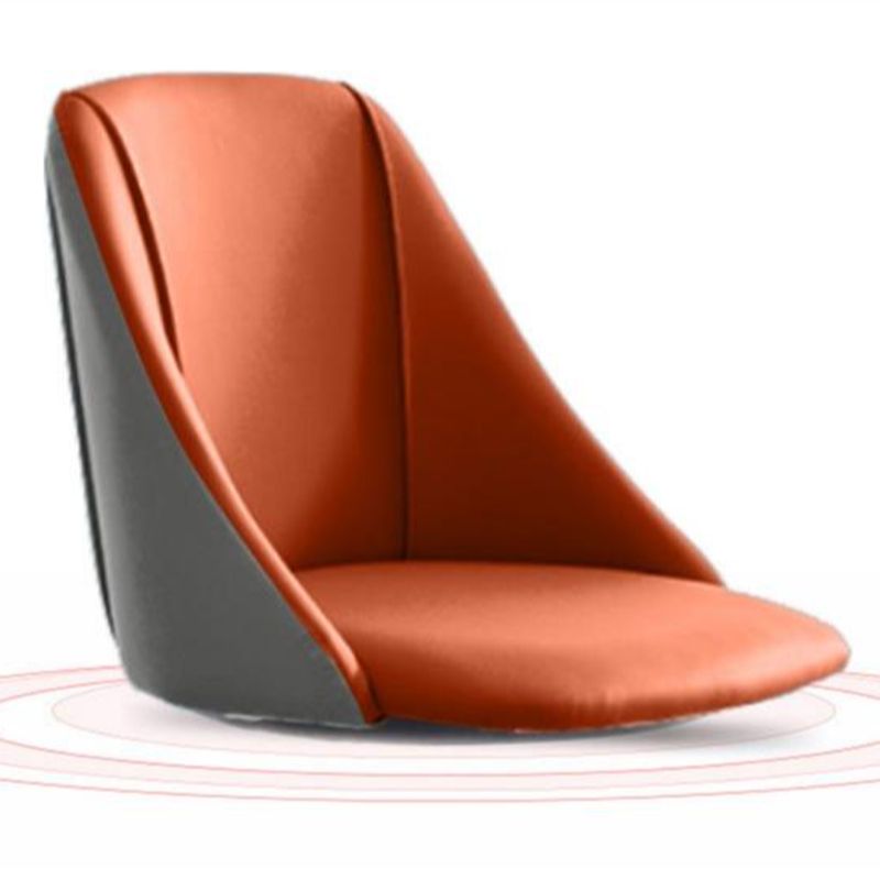 Simple Multi-levelled Single Color Wingbacked Chair, Rotatable, Upholstered with Steel Frame in Silver