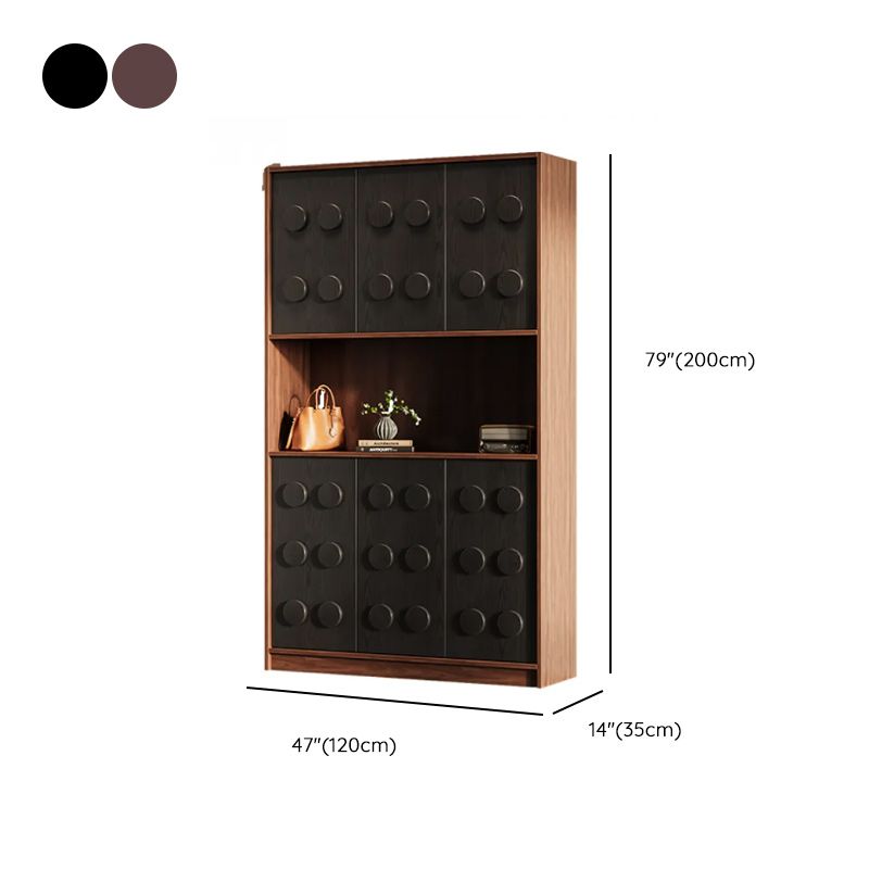 Pine Wood 7 Tiers Shoe Wardrobe with Dustproof Cover