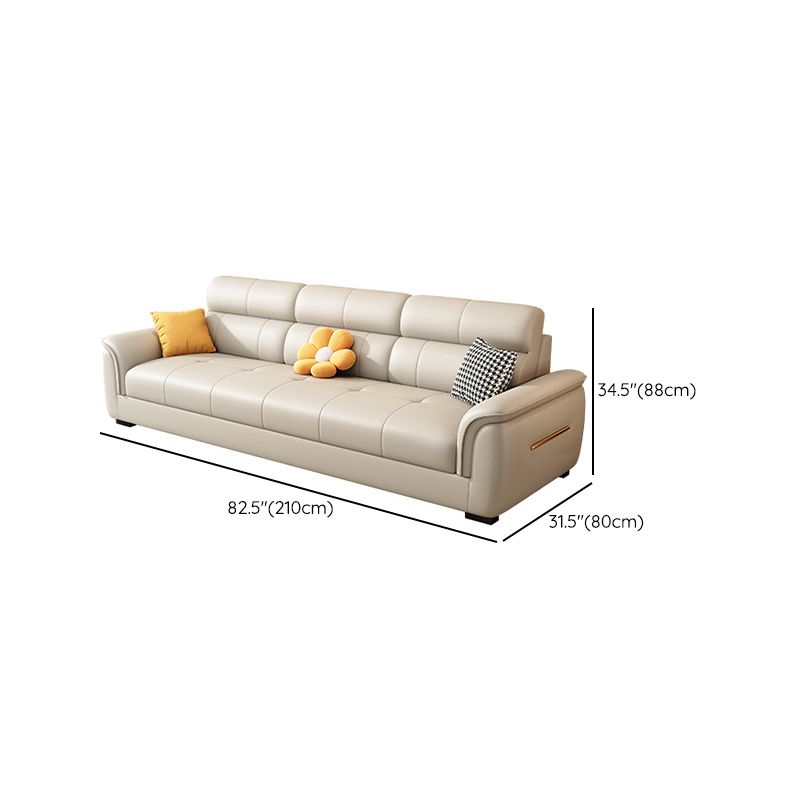 Modish Solid Color Stain Resistant Standard Sofa/Loveseat/Single Sofa in Beige with Arm, 4-seater/3-seater/6-Seater