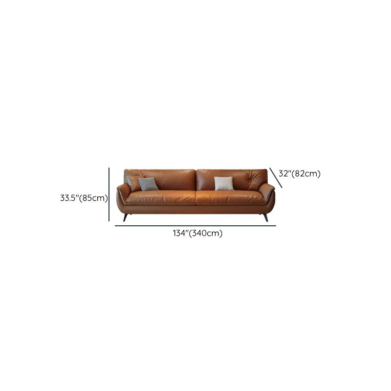 Drawing Room Tear Resistant Standard/Single Sofa in Amber Color with Armrest and 3 Pillows