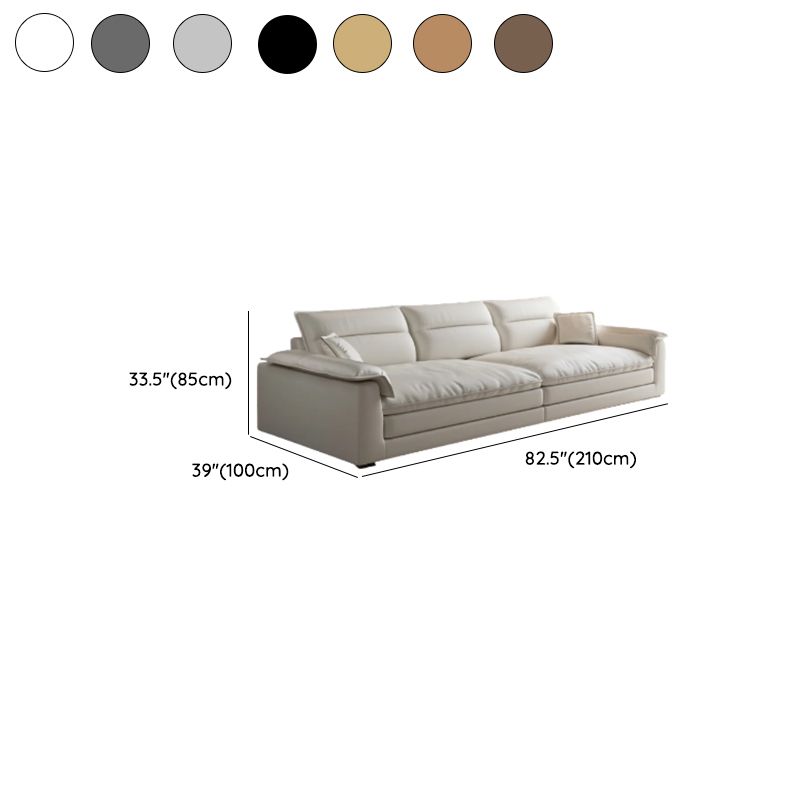 Modish Solid Color Water Resistant Standard Sofa in Light Gray/White/Light Brown with Seats 3/2-seater and 2 Pillows