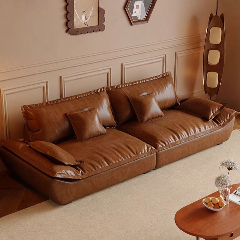 Tear Resistant Mocha Standard/Single Sofa with 3/1 Pillows