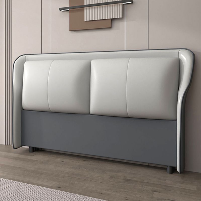 Trendy Panel Headboard in Natural Wood with No Distressing, Rectangle Shape for Full/Queen Bed, Featuring Sponge Upholstery and Standard Height