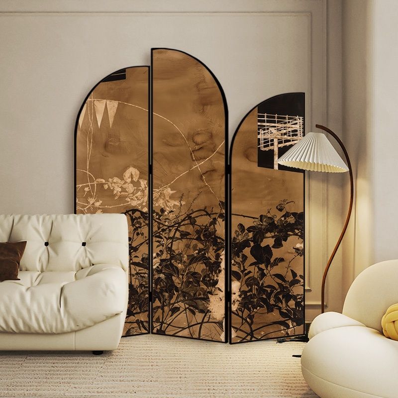 Screen Divider Minimalist Opaque Fold-up with Laminate Frame, 3 Panels, Double Sided Print, and Independent Design