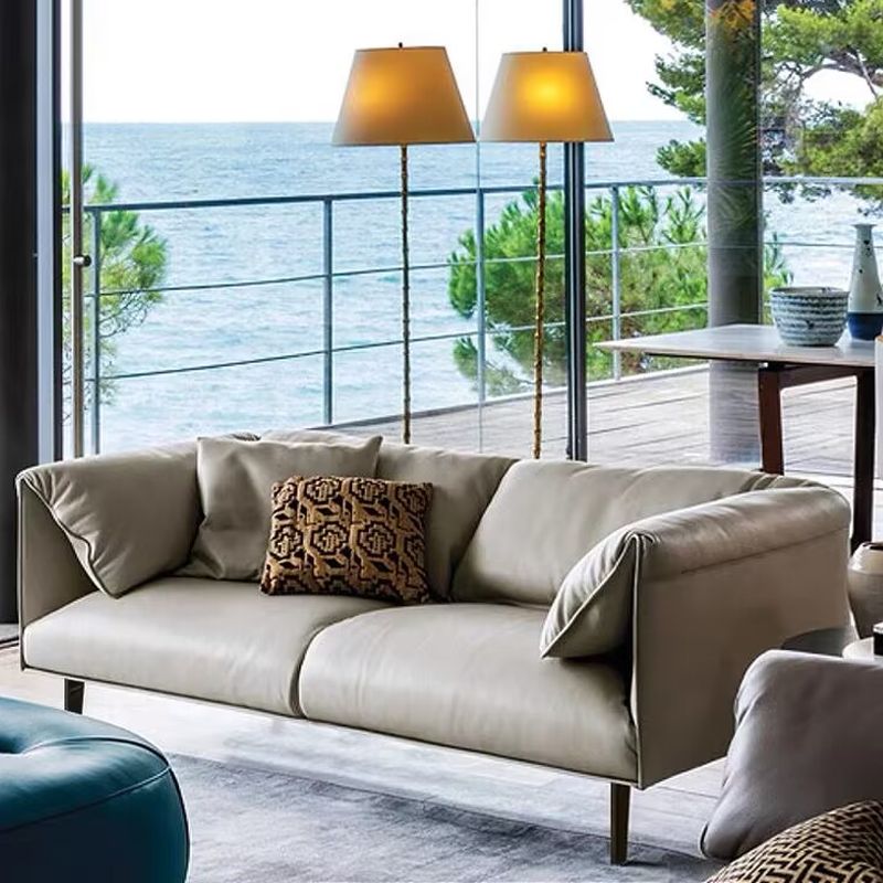 Modern Solid Color Scratch-defiant Standard Sofa/Loveseat/Single Sofa in Grey for 4/3/2-seater
