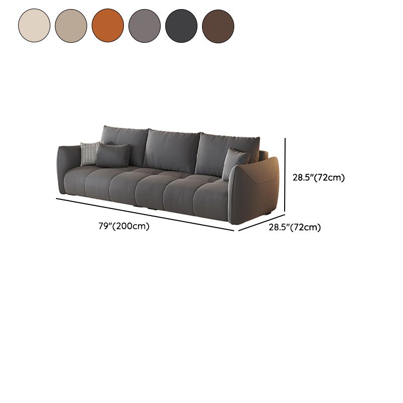 Standard Sofa with Flannel Upholstery in Dove Grey/Cream/Amber Color, Armrest Included, Comes with 3 Pillows