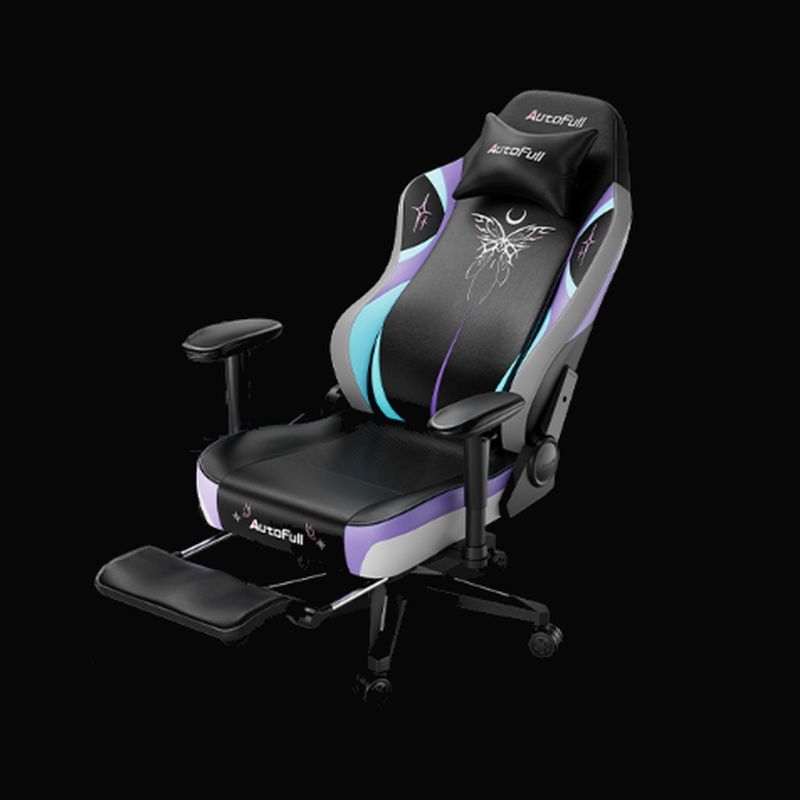 Modern Simple Style Wingbacked Chair with Flexible Height, Ink Nylon Frame, and Glide Movement, Featuring Adjustable Backrest and Lumbar Support