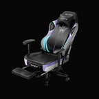 Modern Simple Style Wingbacked Chair with Flexible Height, Ink Nylon Frame, and Glide Movement, Featuring Adjustable Backrest and Lumbar Support