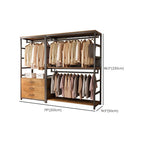 Midnight Black Simplistic Steel Hall Rack with Repository, 2 Drawers/3 Drawers, 4 Shelves/3 Shelves/7 Shelves, and Manufactured Wood Bench