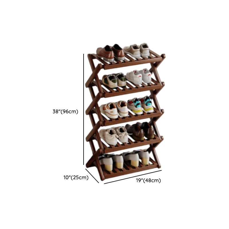 Art Deco Bambusa Rectangle Shoe Rack with 6/4/5 Shelves, Capacity for 1-30 Pairs, Drawing Room