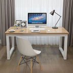 Modern Rectangular Laminate Writing Table in Chalk/Unfinished Color