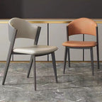 Modish Drawing Room Side Chair, Upholstered with Gray Alloy Legs, Low Back