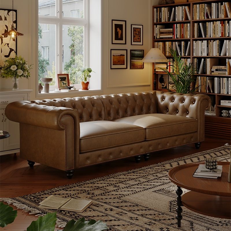 Drawing Room Standard Sofa/Loveseat in Midnight Black/Sage/Espresso with Armrest