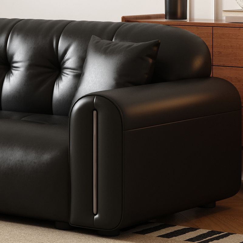 Modern Solid Color Scratch-defiant Standard Sofa in Pu with Scarlet/Off-White/Coffee Upholstery, 4-seater/Seats 5, and 2 Pillows