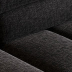Modish Solid Color Water Resistant/Stain Resistant Standard Sofa/Single Sofa in Midnight Black, Seats 5/4/3 with 3/2/1 Pillows