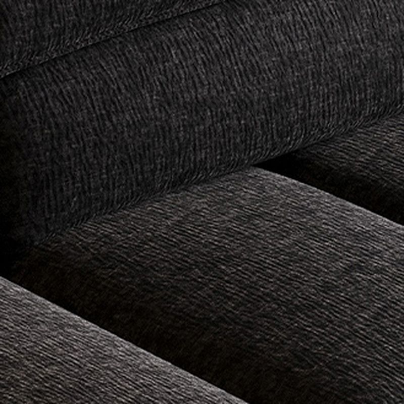 Modish Solid Color Water Resistant/Stain Resistant Standard Sofa/Single Sofa in Midnight Black, Seats 5/4/3 with 3/2/1 Pillows