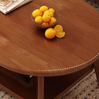 Oval Laminate Board Game Coffee Table with Stockroom and 1 Shelf