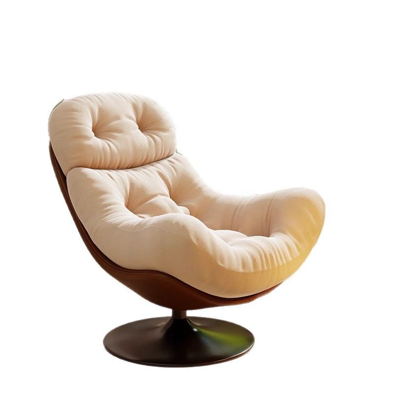 Art Deco Abstract Side Chair with Sewn Pillow Back, Rotatable, Decorative-stitched, and Reclining
