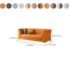 Glam Faux Leather Standard Sofa with Tuxedo Arms in Solid Color