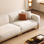 Contemporary Modern Solid Color Water Resistant Standard Sofa in Off-White, 2 People with 2 Pillows