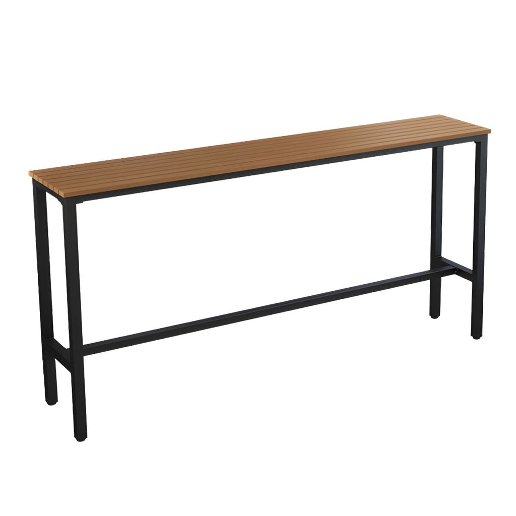 Modern Outdoor Table and Stool Set 1/5 Pieces Wood and Metal Rectangle Bistro Set