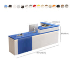 Moisture-proof L-Shape Reception Desk with Cabinet, Unfinished Back, 2 Drawers and Filing Cabinet, Desk Return & 1 Cabinet Included