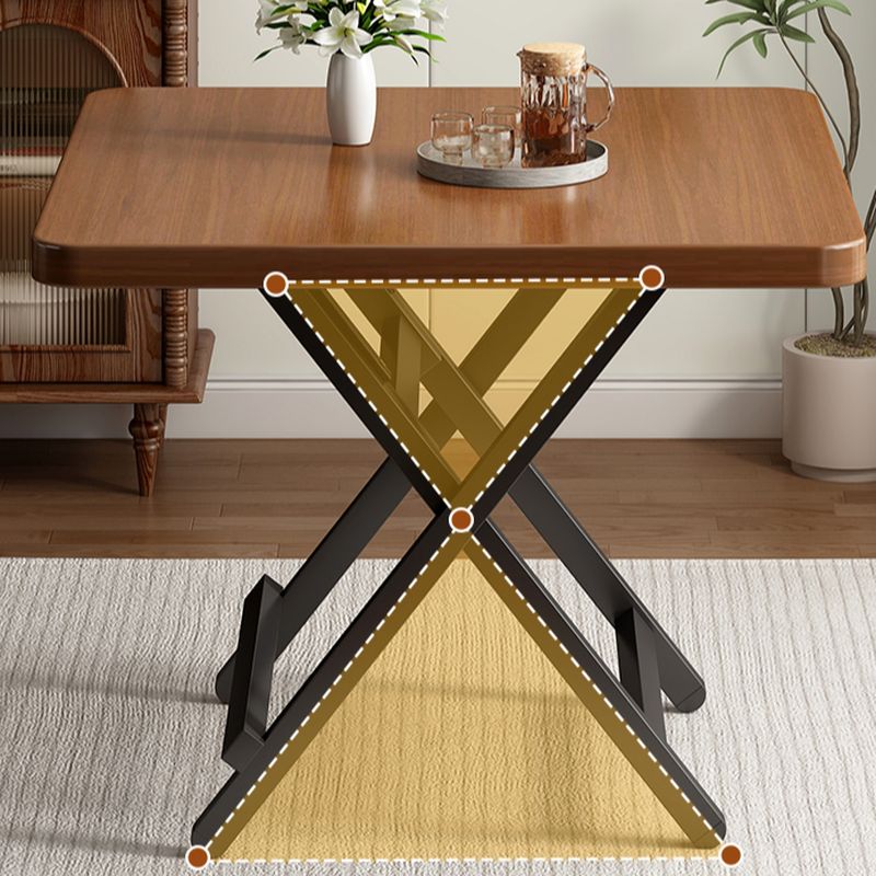 Laminate Dining Table with Crossed Legs, Scratch-repellent, Foldable Square for 2-seater