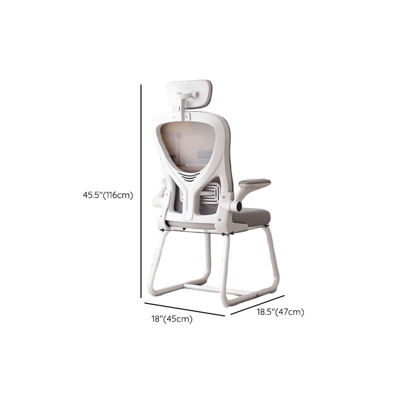 Simple Ergonomic Office Chairs with Upholstered Midnight Black/Light Gray Armrest and Lumbar Support, Featuring Flip-Up Armrest