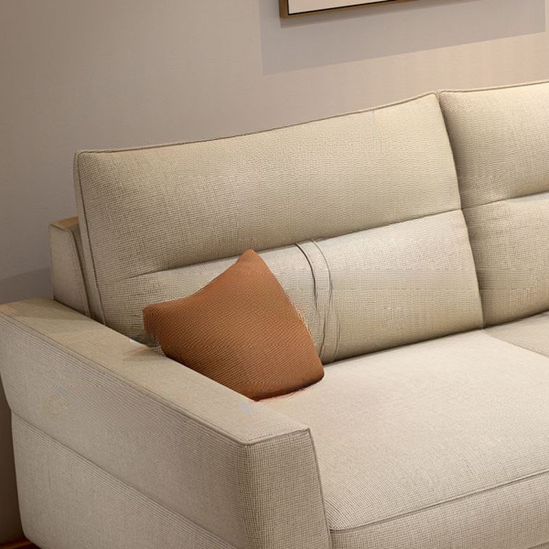 Beige Loose Back Standard/Single Sofa with Arm and 4/3 Pillows