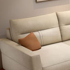 Beige Loose Back Standard/Single Sofa with Arm and 4/3 Pillows