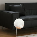 Drawing Room Standard Sofa in Dark Gray/White/Tan with Armrest