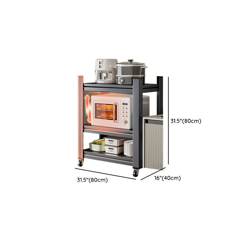 Ink Minimalist Warehouse Storage Rack with Caster Wheels and Shelves, Steel Frame, Detached Installation