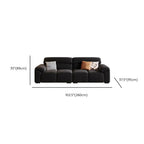 Modish Solid Color Water Resistant/Stain Resistant Standard Sofa/Single Sofa in Midnight Black, Seats 5/4/3 with 3/2/1 Pillows
