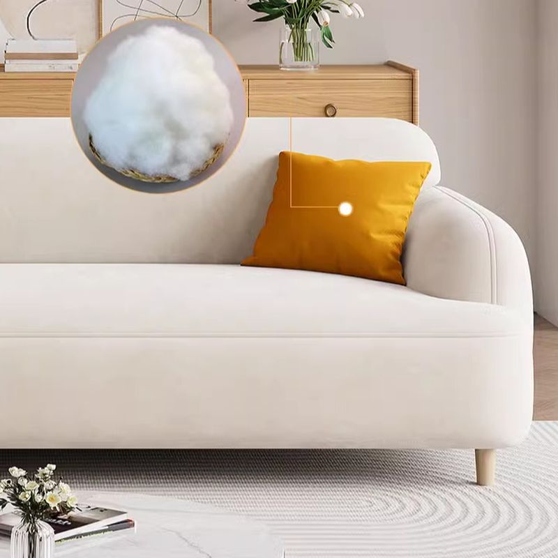 Modish Solid Color Stain Resistant Standard Sofa/Loveseat/Single Sofa in White for 2/3-seater/4-seater with 2 Pillows