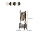 Modern Simple Style Hall Rack with Receptacle, Steel Frame, 1 Basket, and Alloy Hook