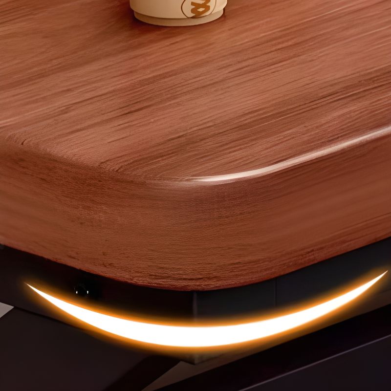Minimalist Cable Management Rectangle Steel Desk with Rust Resistant Toboggan Base