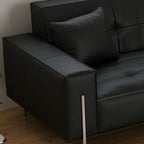 Drawing Room Standard Sofa in Dark Gray/White/Tan with Armrest