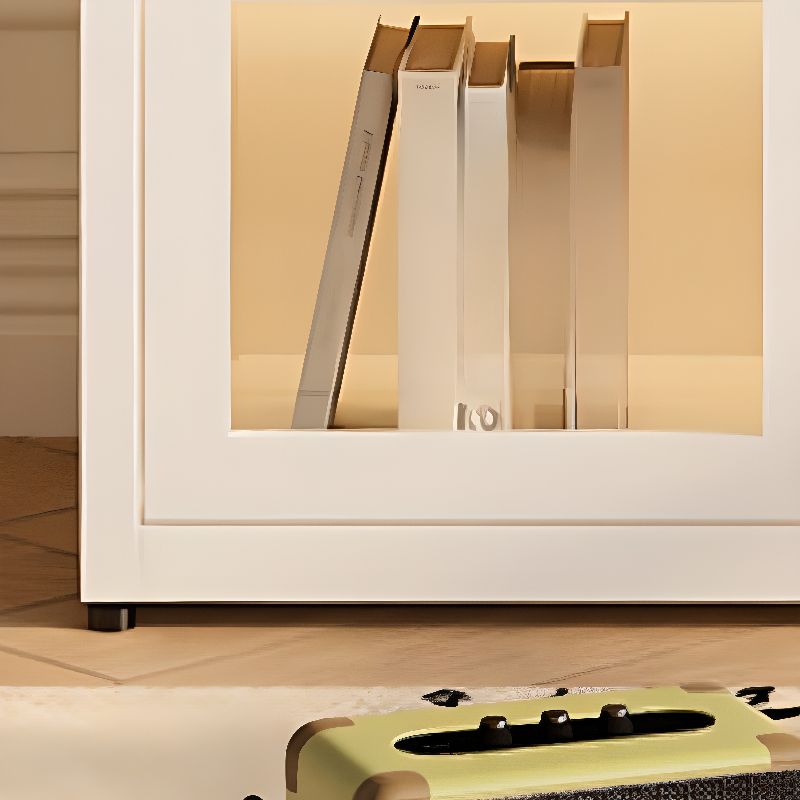 Vertical Alloy Organizing Shelf with 1 Cabinet and 3-Shelf, Closed Back