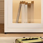 Vertical Alloy Organizing Shelf with 1 Cabinet and 3-Shelf, Closed Back